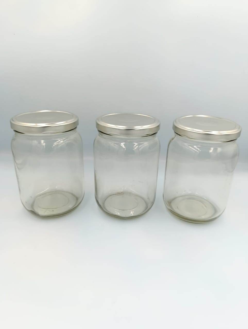 Transparent Glass Jar and Container Air Tight Silver Lid for Kitchen 720ml Glass Jar with Airtight Metal Lid