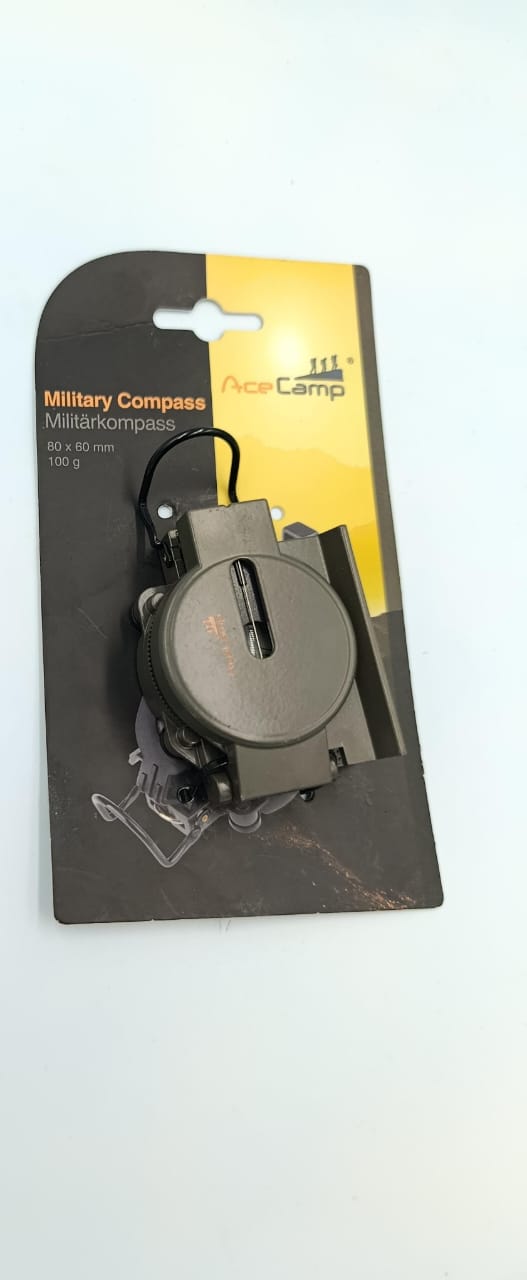 AceCamp Military Compass Lensatic Compass, Accurate Waterproof Size 80 By 60 MM for Hiking Camping Navigation Survival Backpacking Orienteering