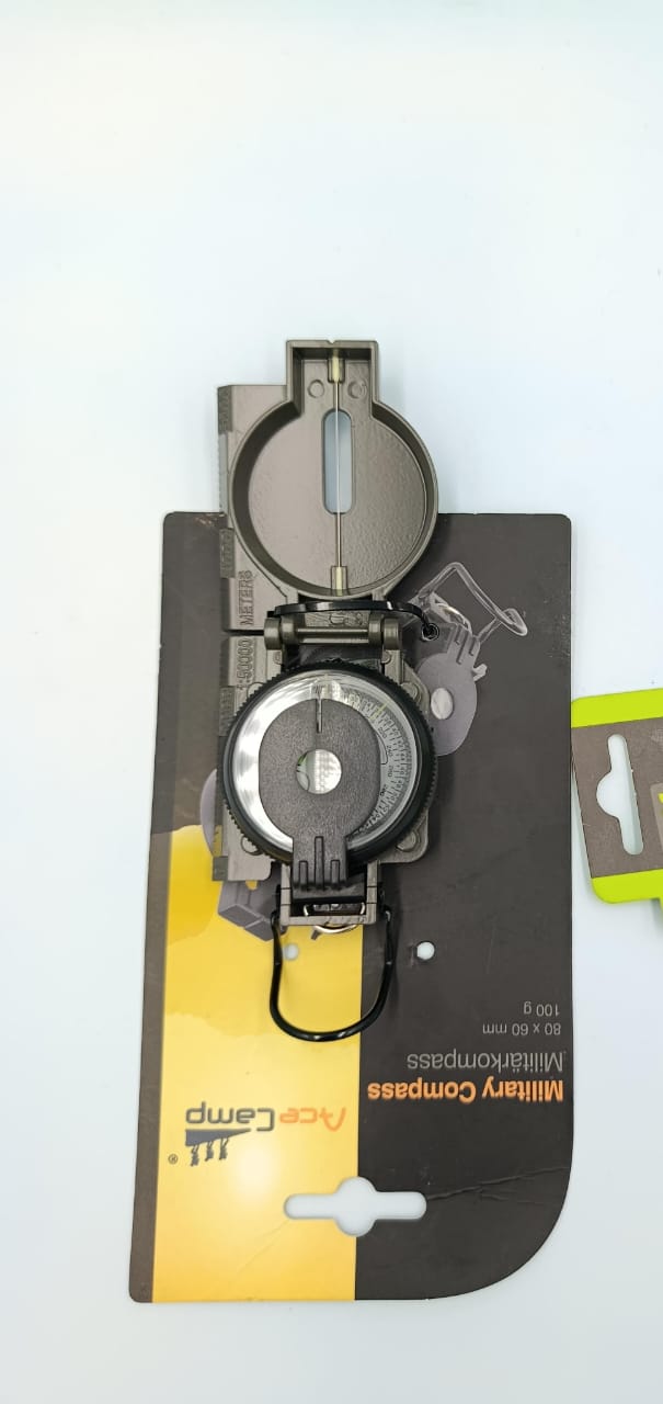 AceCamp Military Compass Lensatic Compass, Accurate Waterproof Size 80 By 60 MM for Hiking Camping Navigation Survival Backpacking Orienteering