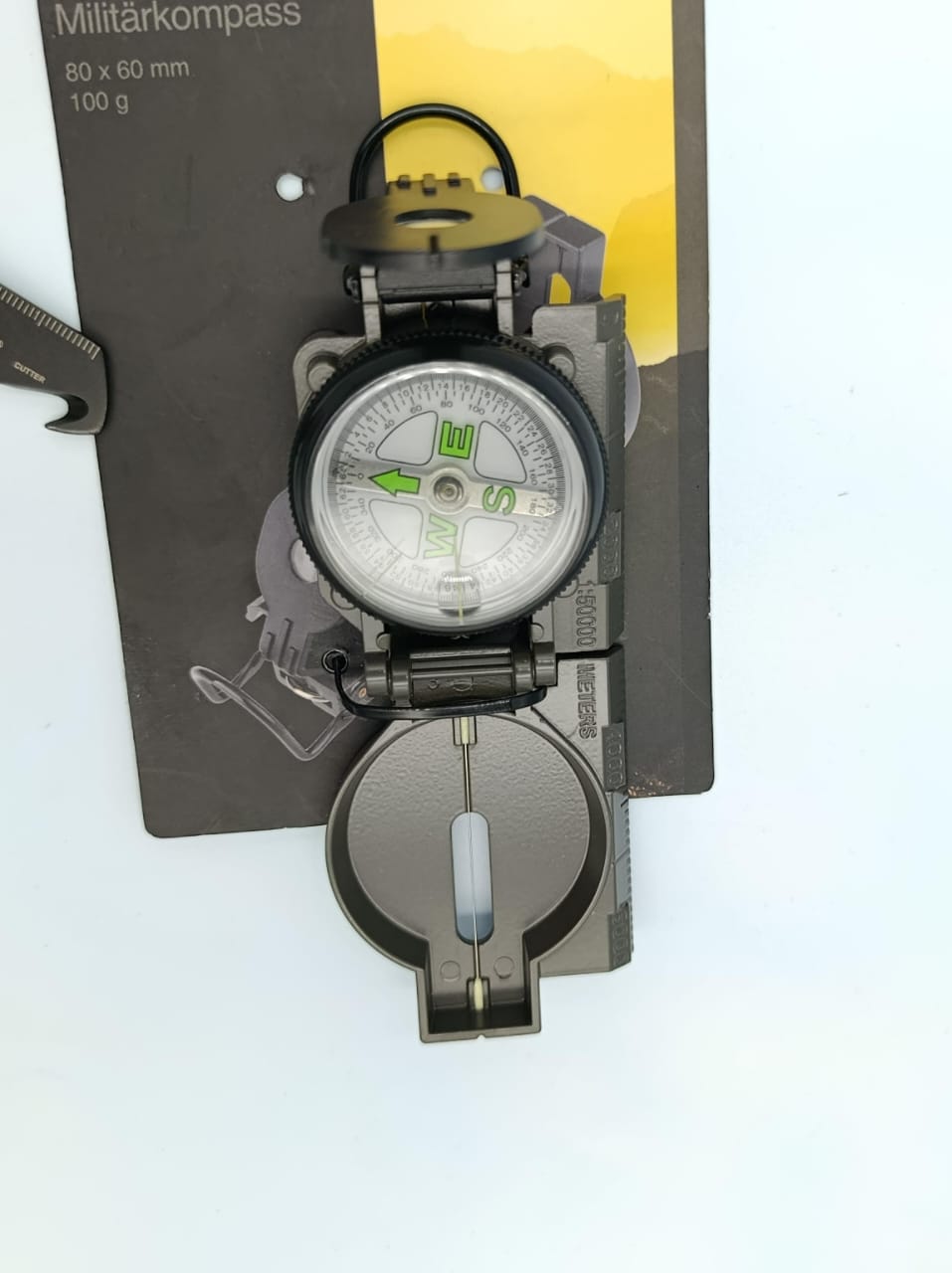 AceCamp Military Compass Lensatic Compass, Accurate Waterproof Size 80 By 60 MM for Hiking Camping Navigation Survival Backpacking Orienteering