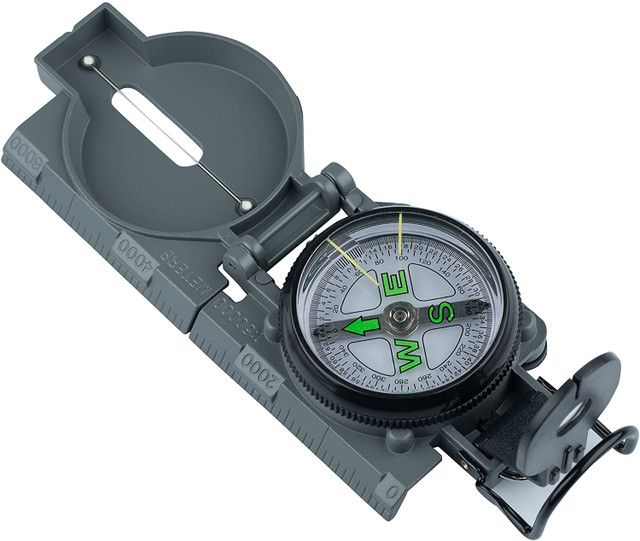 AceCamp Military Compass Lensatic Compass, Accurate Waterproof Size 80 By 60 MM for Hiking Camping Navigation Survival Backpacking Orienteering