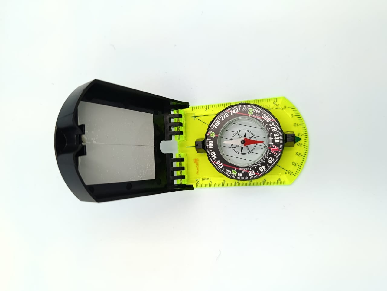AceCamp Folding Map Compass With Mirror With Mirror for Camping, Hiking, Navigation