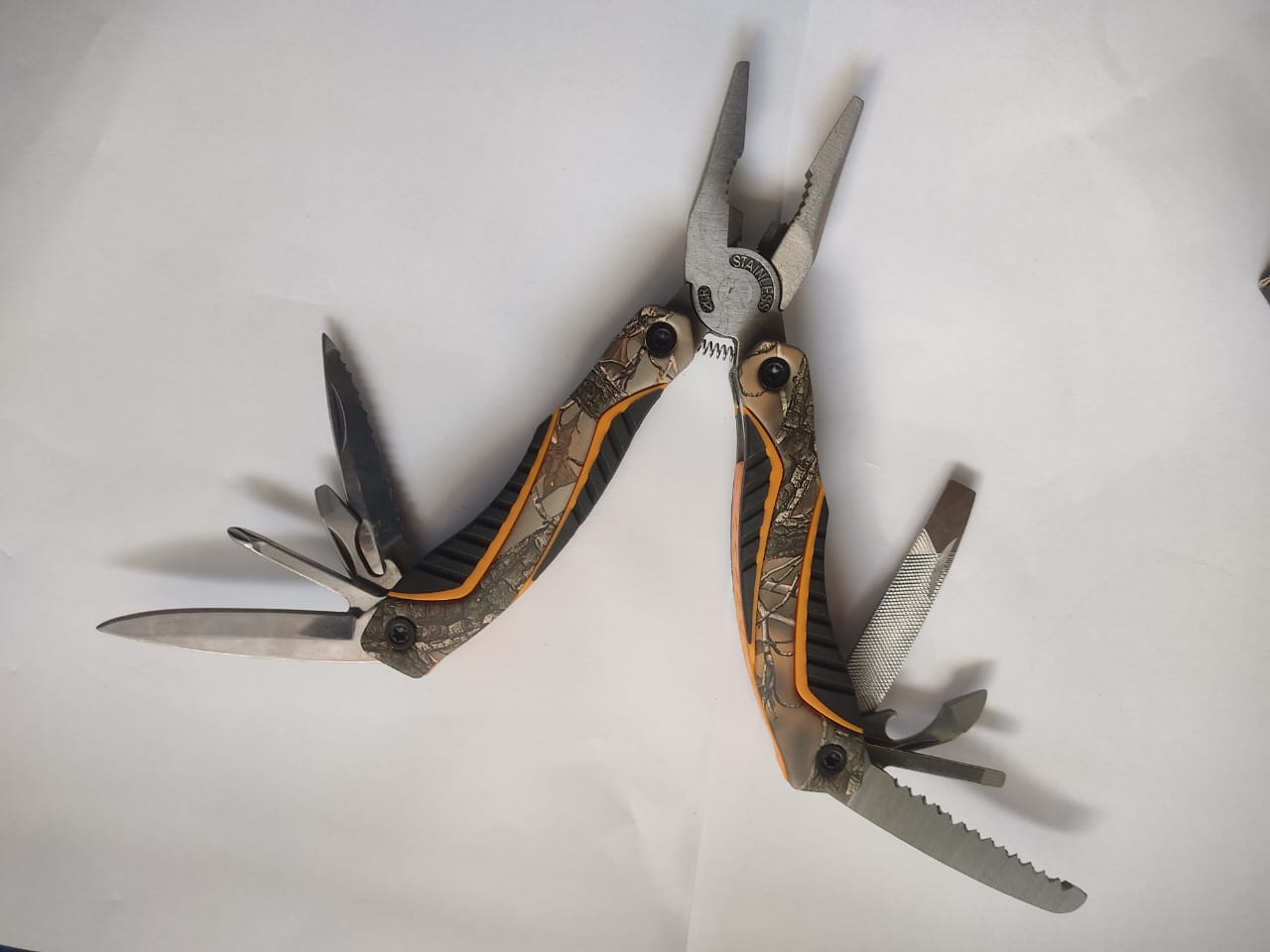AceCamp Survival Gear Bundle, 11 -in- 1 Multi tool Plier Camo Pocket Knife, stainless steel and Folding compass with Mirror