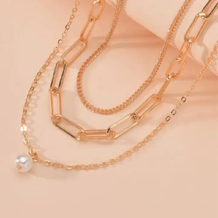 3pcs/set Women Necklace Ladies Necklace Sets Fashion Girl's Jewelry Sets Luxury Pearl Necklace