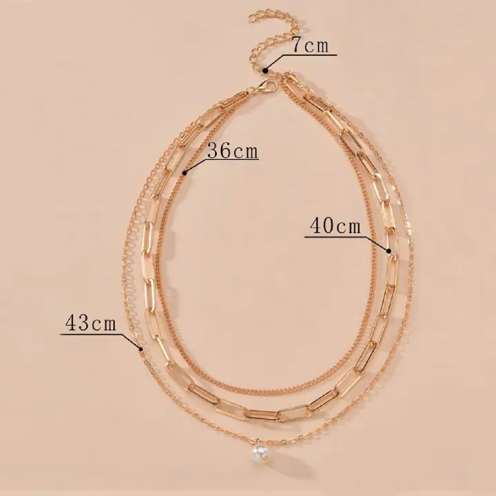 3pcs/set Women Necklace Ladies Necklace Sets Fashion Girl's Jewelry Sets Luxury Pearl Necklace
