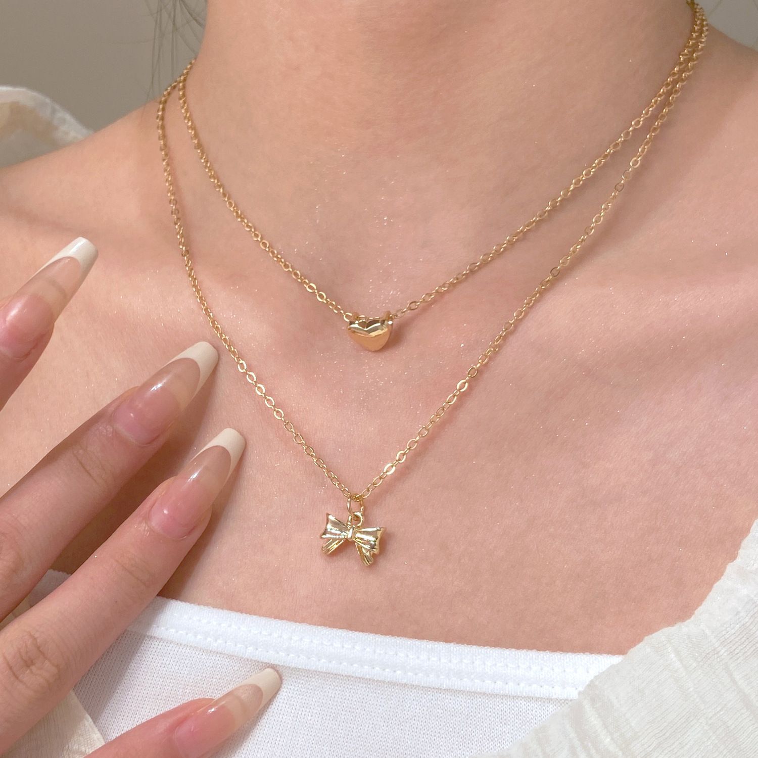 2pcs/set Women Necklace Ladies Jewelry Sets Fashion Girl's Necklace