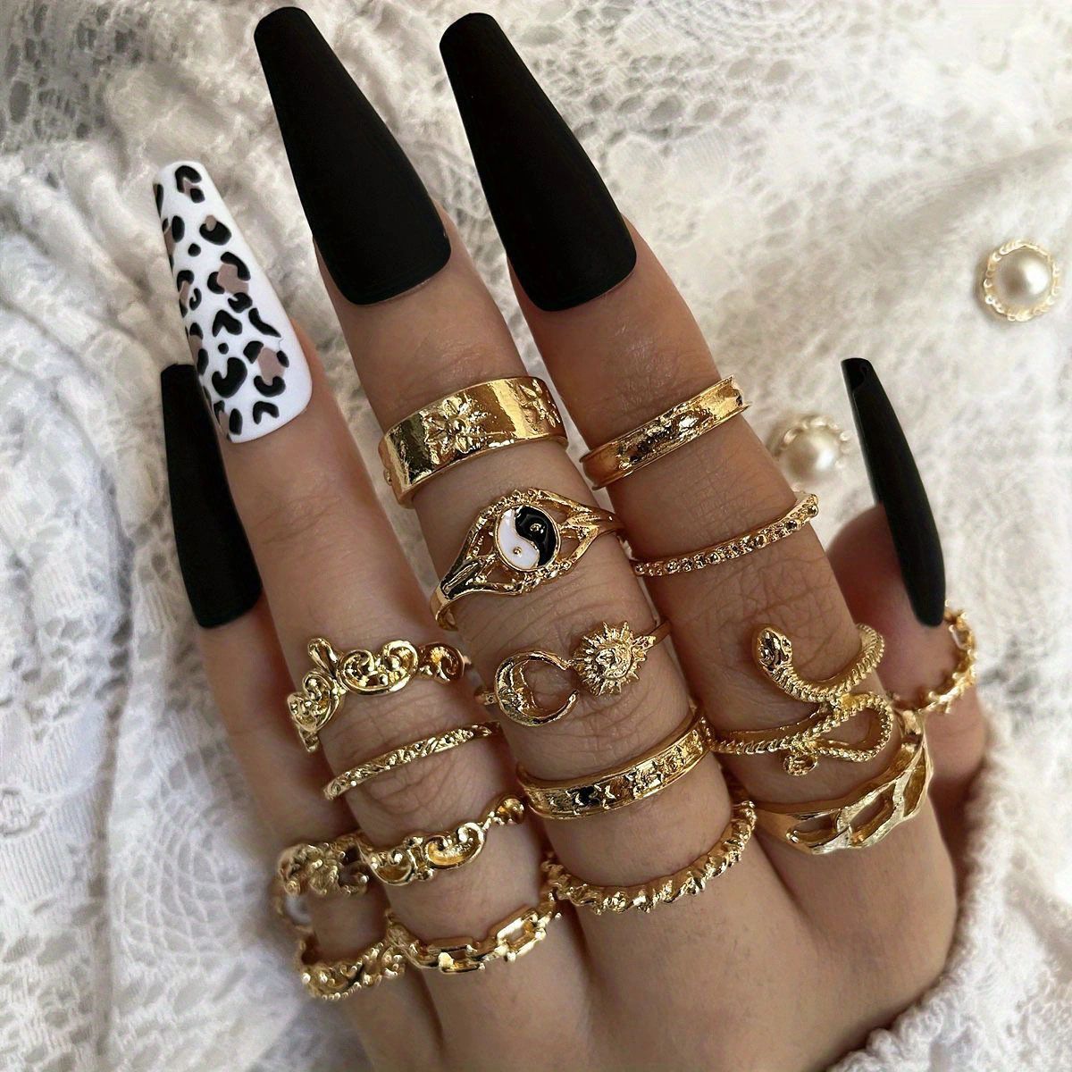 16pcs/set Women's Rings Luxury Ladies Rings Fashion Women Jewelry Sets