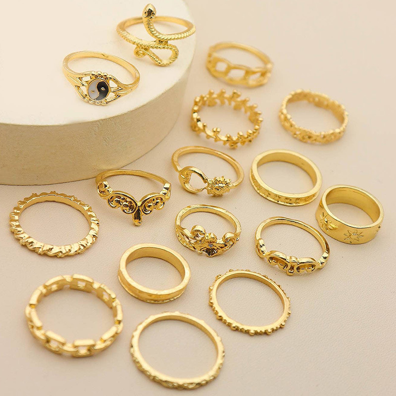 16pcs/set Women's Rings Luxury Ladies Rings Fashion Women Jewelry Sets