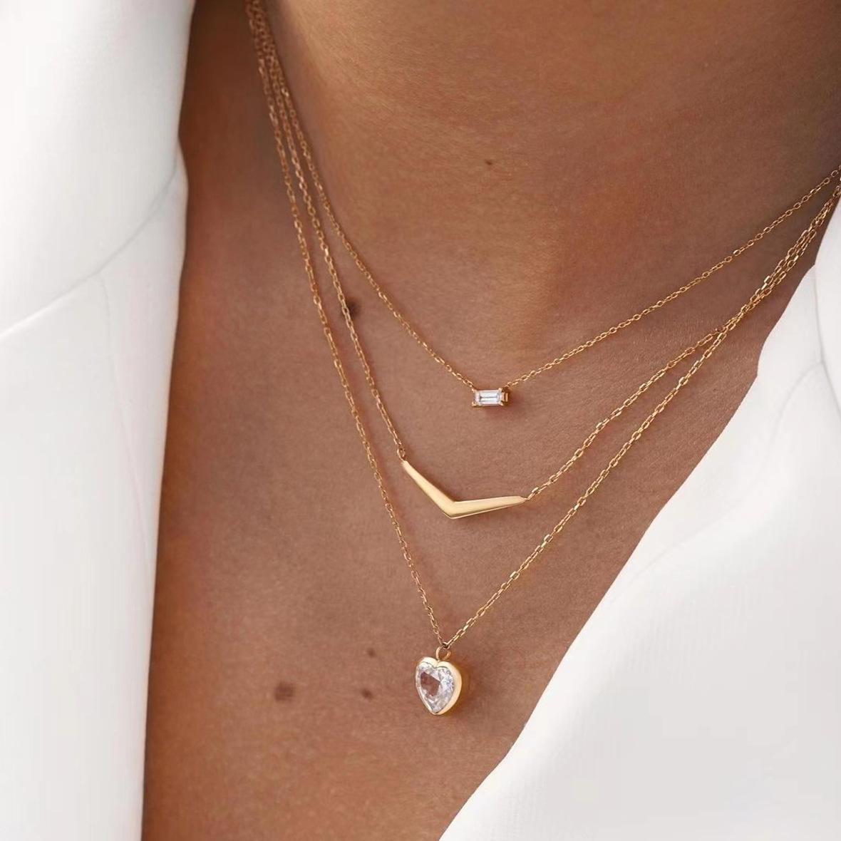 3pcs/set Women's Pendant Necklace Fashion Ladies Necklaces