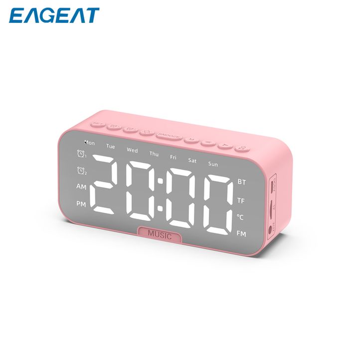EAGEAT Bluetooth Speaker Wireless Portable Alarm Clock FM Radio