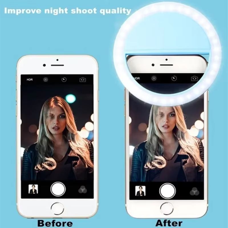 Selfie Light Clip On Light For iPhone Samsung POCO Phone Light Ring Video Photo Lamp Flashlight Back Light USB Charge