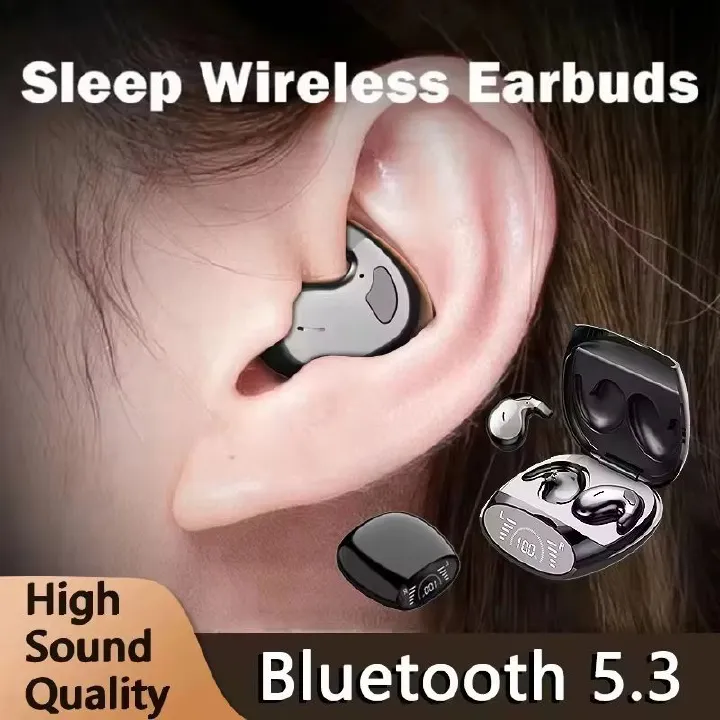 New Sleep Invisible Headset Ipx5 Waterproof Wireless Bluetooth 5.3 Earphone With Mic For TWS Sports Stereo Headphones For Phone