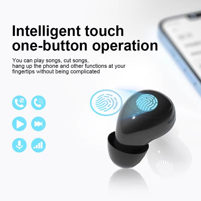 Bluetooth 5.3 Mini Earphones Invisible Headphones Wireless in-ear Earbuds HiFi Stereo Noise Reduction Headsets for Xiaomi HUAWEI