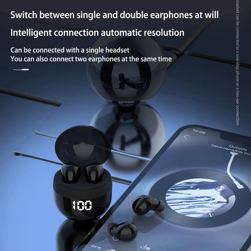 Bluetooth 5.3 Mini Earphones Invisible Headphones Wireless in-ear Earbuds HiFi Stereo Noise Reduction Headsets for Xiaomi HUAWEI