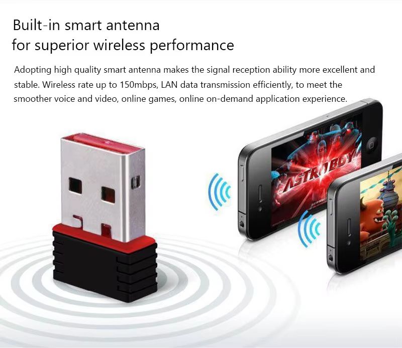 Portable 150M USB WiFi Adapter Wireless PC Network Card Transmitter Receiver 2.4G Mini Wifi Router