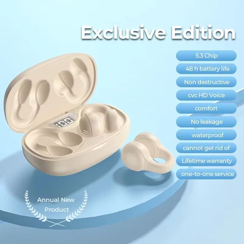 X58 TWS Wireless Bone Conduction Headphones Bluetooth 5.3 Earphones Waterproof Sports Earbuds Earring Ear Hook With Mic Headset