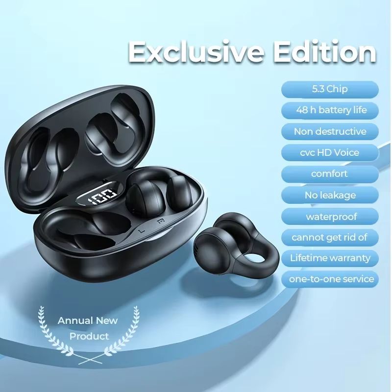 X58 TWS Wireless Bone Conduction Headphones Bluetooth 5.3 Earphones Waterproof Sports Earbuds Earring Ear Hook With Mic Headset