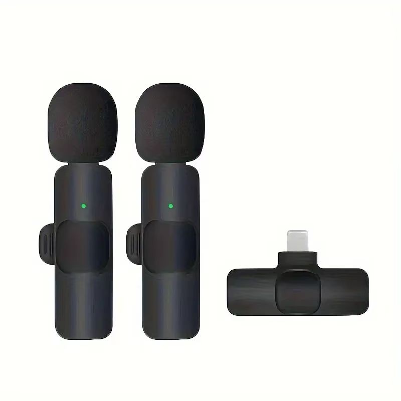 2 Wireless Lavalier Microphone For Video Recording Interview Podcast Vlog Low Delay Built-in Noise Reduction