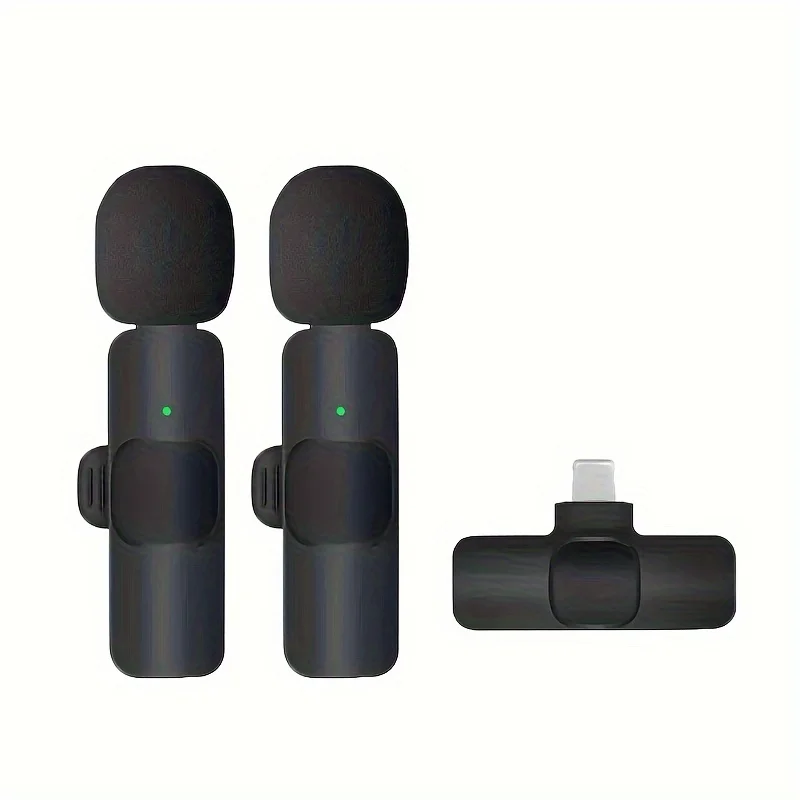 2 Wireless Lavalier Microphone For Video Recording Interview Podcast Vlog Low Delay Built-in Noise Reduction