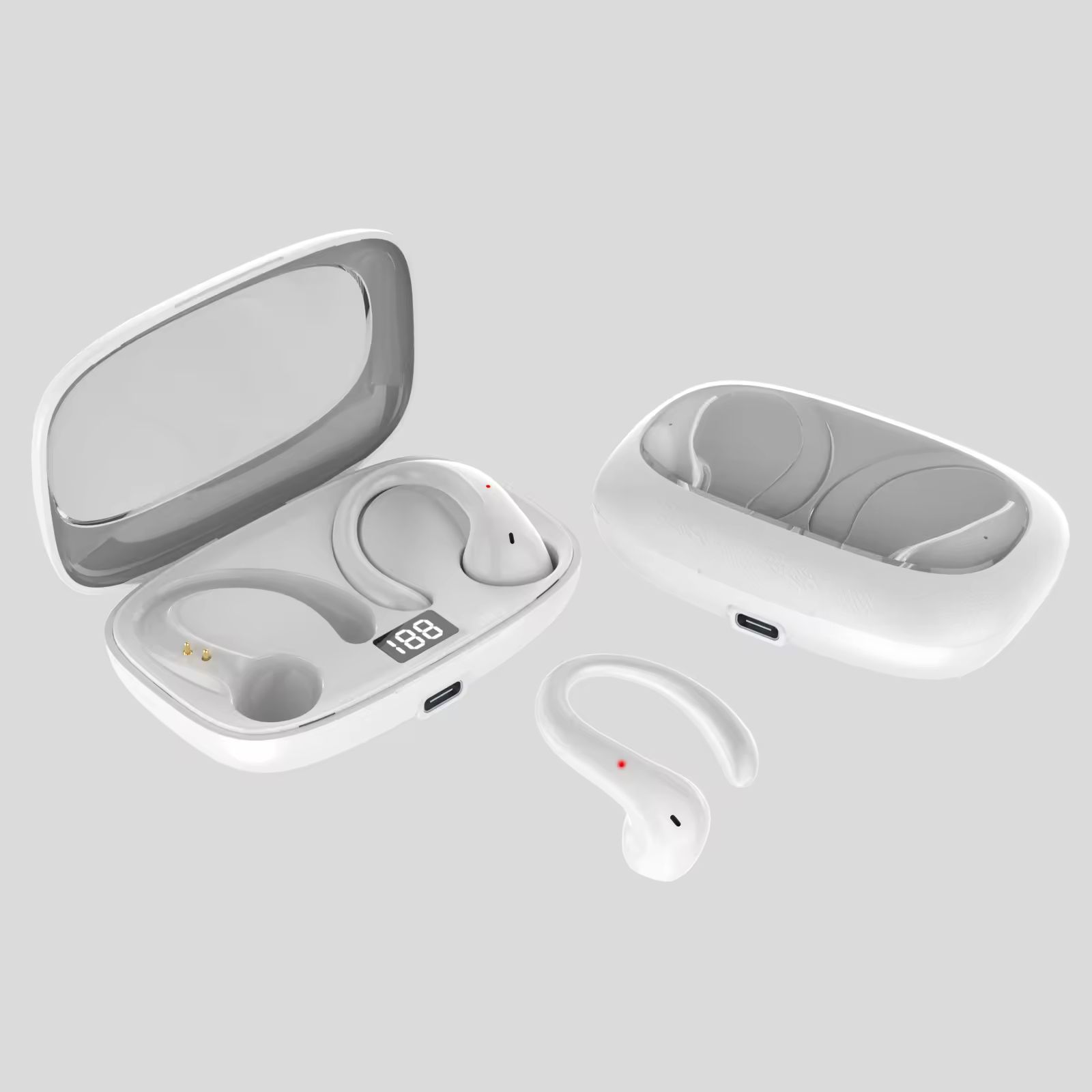 TWS Wireless Headphones, HD Stereo Noise Cancelling Wireless Earphones,BT 5.1 Earbuds Open Ear Headset