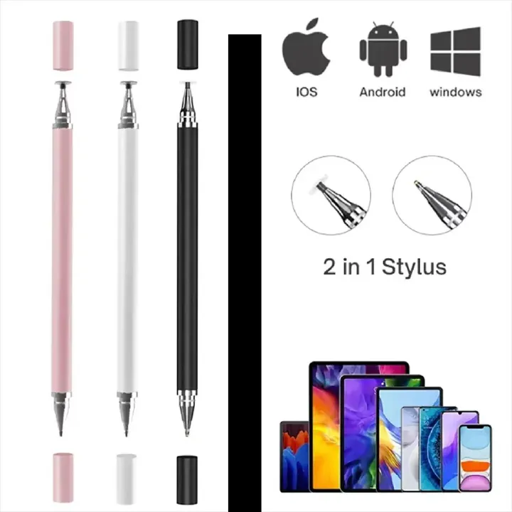Dual-head Capacitive Pen Disc Silicone 2in1 Dual-purpose Stylus PaintingOffice Retouching Mobile Phone Tablet Pen Capacitive Pen