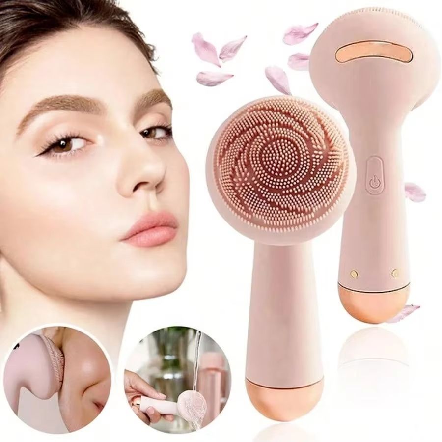 Electric Silicone Brush Facial Brush Skin Massager Wireless Charging Cleansing Waterproof Vibration Beauty Instrument Care