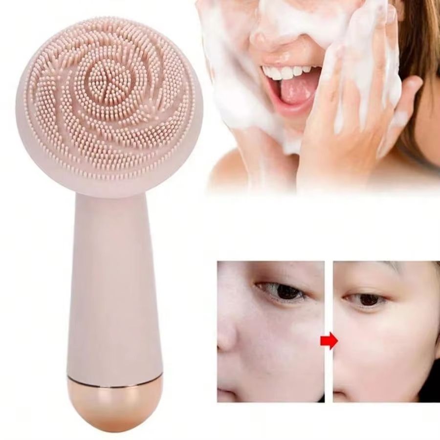 Electric Silicone Brush Facial Brush Skin Massager Wireless Charging Cleansing Waterproof Vibration Beauty Instrument Care