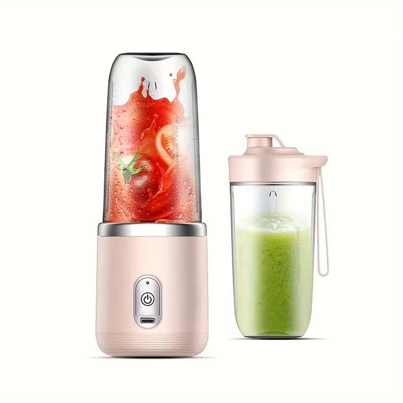 Multifunction 2 Cups Portable Fruit Juicer Blender 6 Blade Juice Mixer Mini Ice Blender USB Charging Wireless Juice Extractor