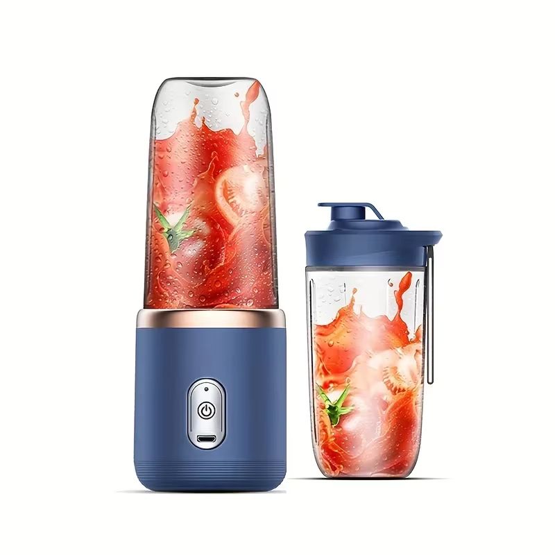 Multifunction 2 Cups Portable Fruit Juicer Blender 6 Blade Juice Mixer Mini Ice Blender USB Charging Wireless Juice Extractor
