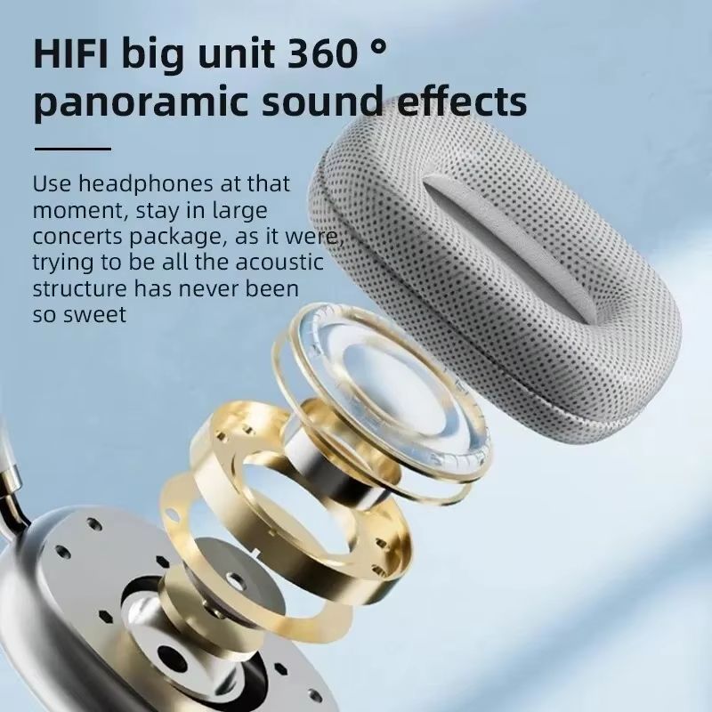 New Air Max P9 Pro Wireless Bluetooth Headphones Hifi Stereo Noise Cancelling Waterproof Mic Pods Over Ear Sports Gaming Headset