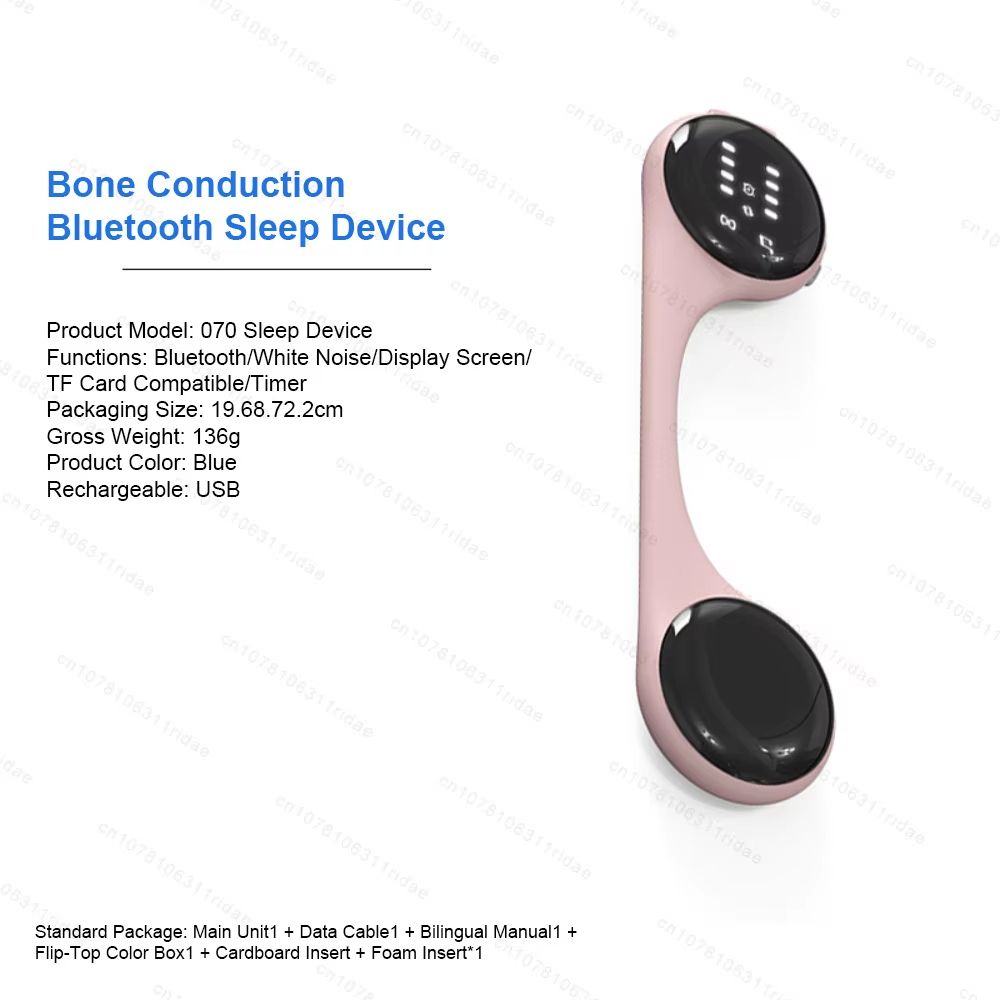 White Noise Sleep Aid Music Box Under Pillow Bone Conduction Bluetooth Speaker with Led Display Timed Shutdown Improve Sleep