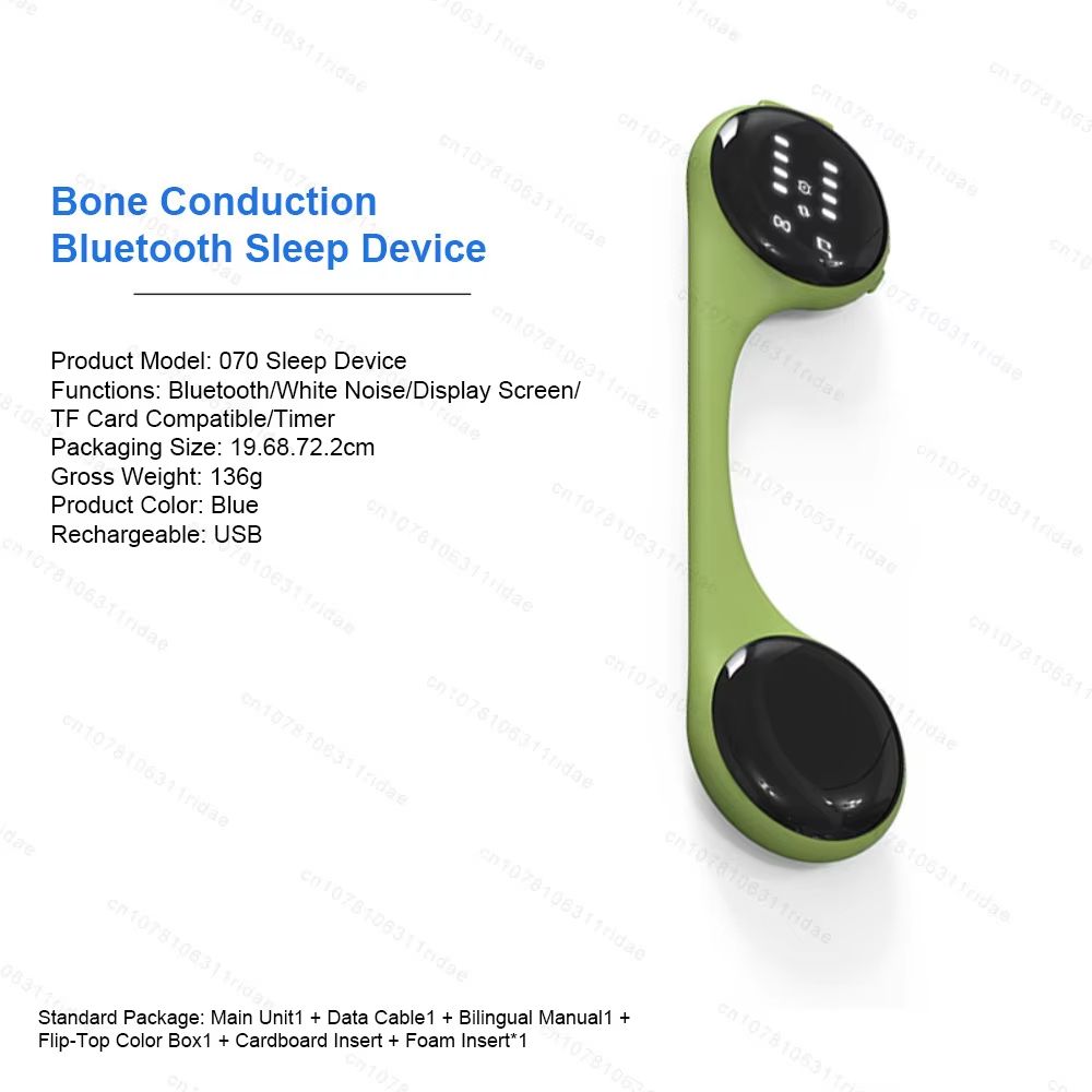 White Noise Sleep Aid Music Box Under Pillow Bone Conduction Bluetooth Speaker with Led Display Timed Shutdown Improve Sleep