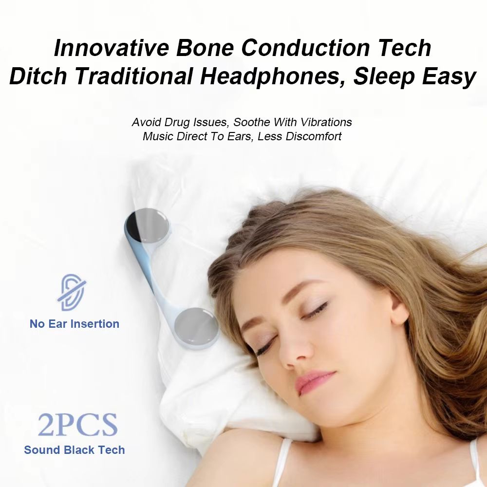 White Noise Sleep Aid Music Box Under Pillow Bone Conduction Bluetooth Speaker with Led Display Timed Shutdown Improve Sleep
