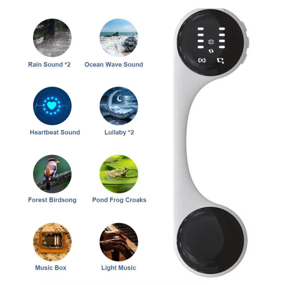 White Noise Sleep Aid Music Box Under Pillow Bone Conduction Bluetooth Speaker with Led Display Timed Shutdown Improve Sleep