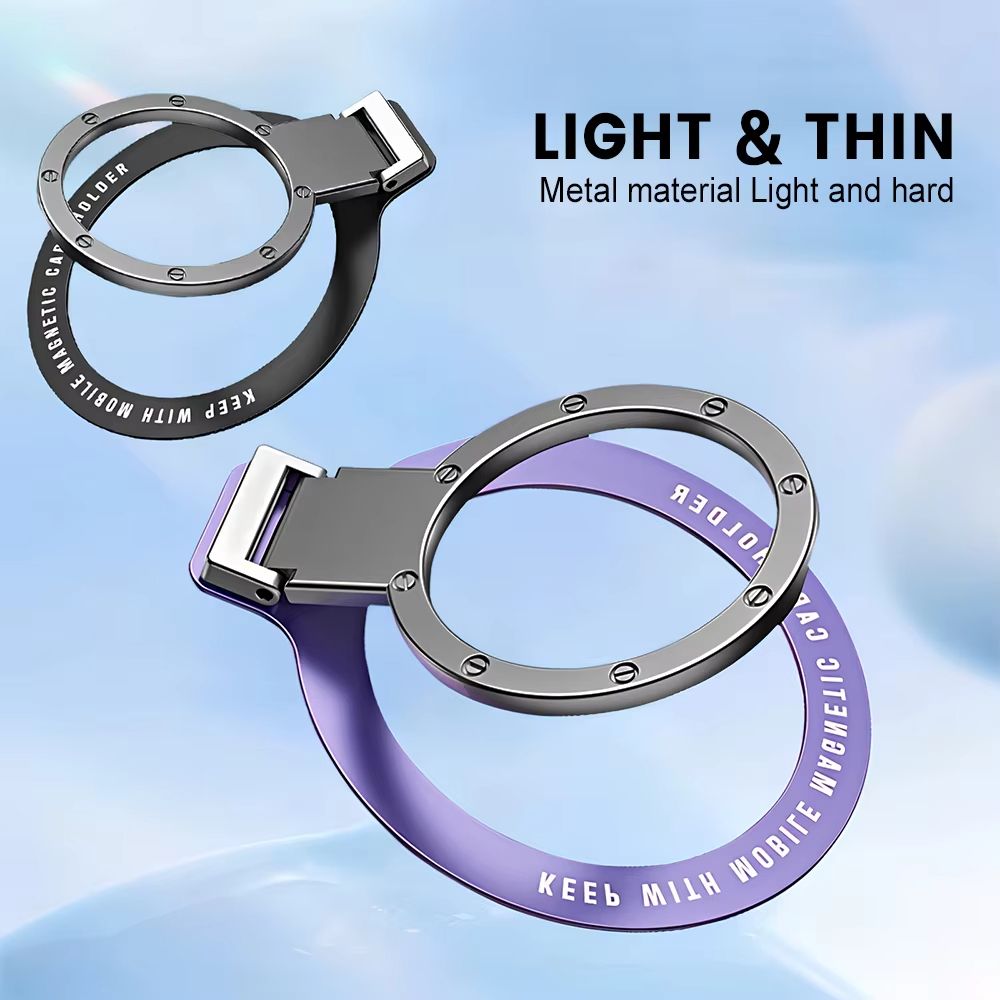 Foldable Magnetic Ring Holder For MagSafe Multi Angle Adhesive Paste Rack Support Magnet Finger Ring Car Phone Grip Stand Holder