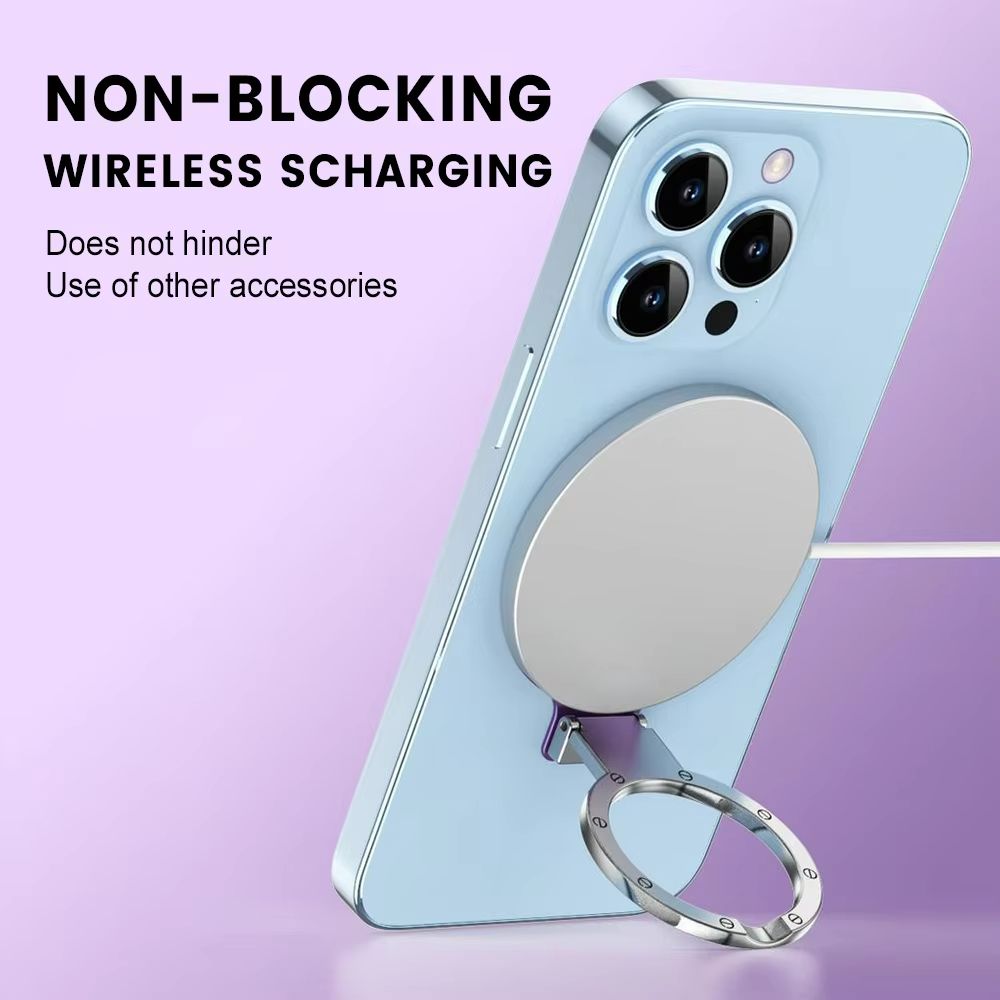 Foldable Magnetic Ring Holder For MagSafe Multi Angle Adhesive Paste Rack Support Magnet Finger Ring Car Phone Grip Stand Holder