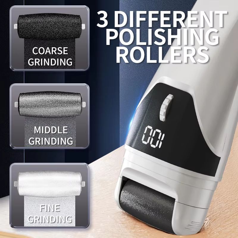 2025 New Electric Foot Grinder Electric Foot Callus Remover Exfoliating Foot Skin Repair Machine 100 Speed Endless Speed Light