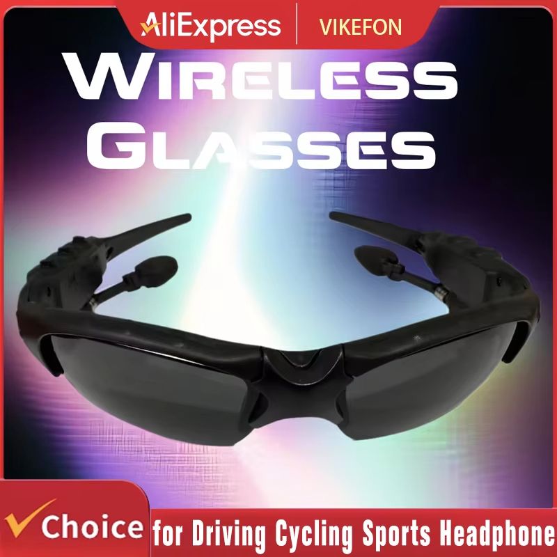 Glasses Headset Stereo Earphones Wireless Headset with Mic Glasses Sunglasses for Driving Cycling Sones Wireless Headset