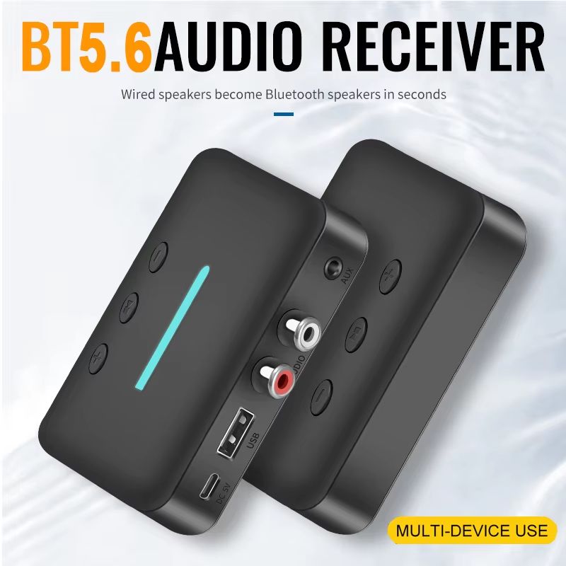 Bluetooth 5.6 Audio Receiver 3.5mm AUX RCA USB U-Disk Stereo Music Wireless Audio Adapter For PC TV Car Kit Speaker Amplifier