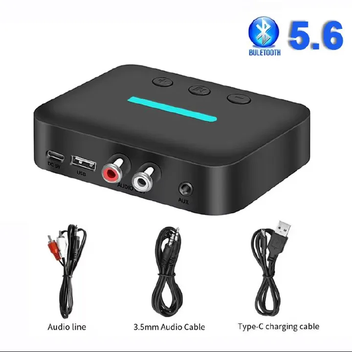 Bluetooth 5.6 Audio Receiver 3.5mm AUX RCA USB U-Disk Stereo Music Wireless Audio Adapter For PC TV Car Kit Speaker Amplifier