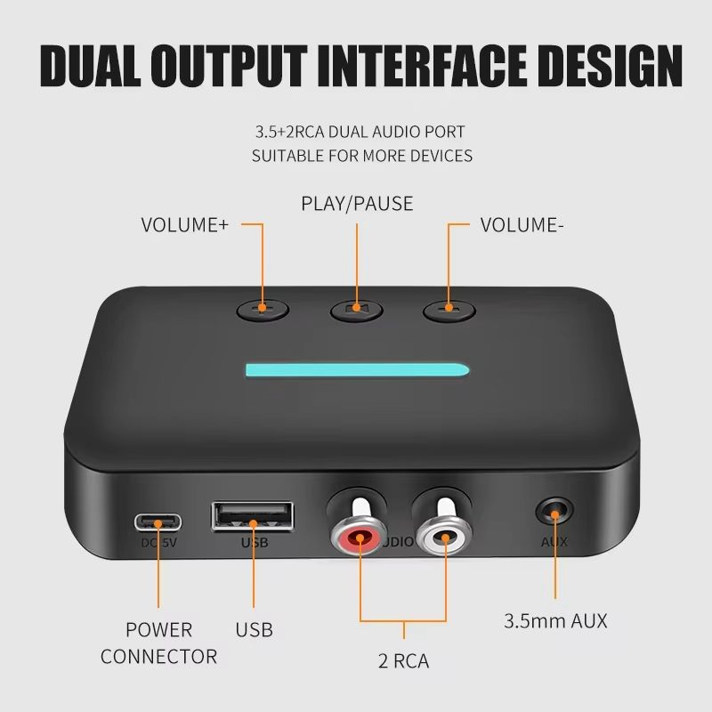 Bluetooth 5.6 Audio Receiver 3.5mm AUX RCA USB U-Disk Stereo Music Wireless Audio Adapter For PC TV Car Kit Speaker Amplifier