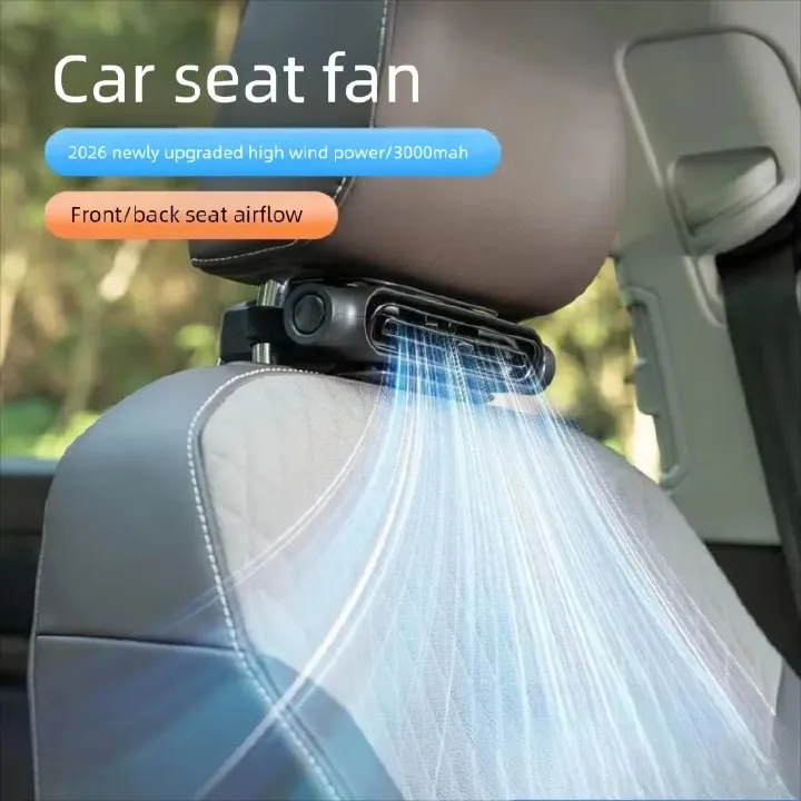 2026 New Style Car Seat Fan USB Charging High Power Backrest Pillow Car Fan Essential for Summer