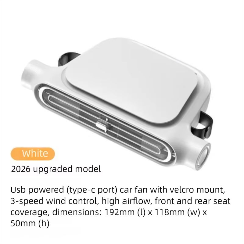 2026 New Style Car Seat Fan USB Charging High Power Backrest Pillow Car Fan Essential for Summer