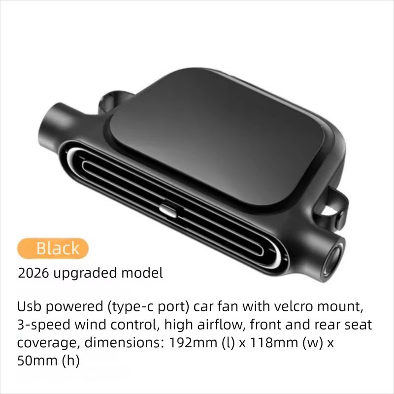 2026 New Style Car Seat Fan USB Charging High Power Backrest Pillow Car Fan Essential for Summer