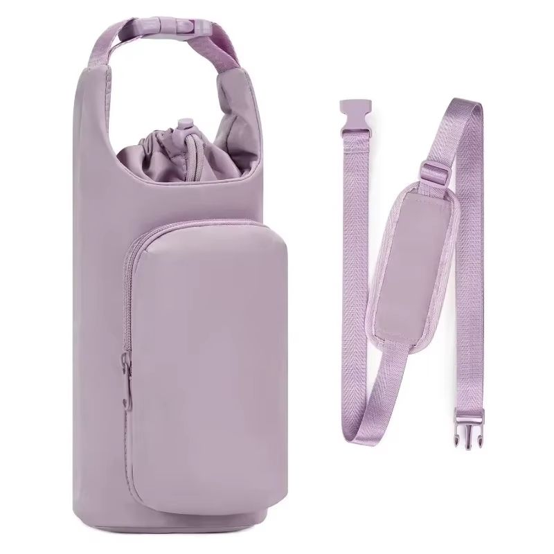 Portable Water Bottle Bag with Adjustable Shoulder Strap Vacuum Cup Cover Heat Insulation Protective Cover for Hiking Camping