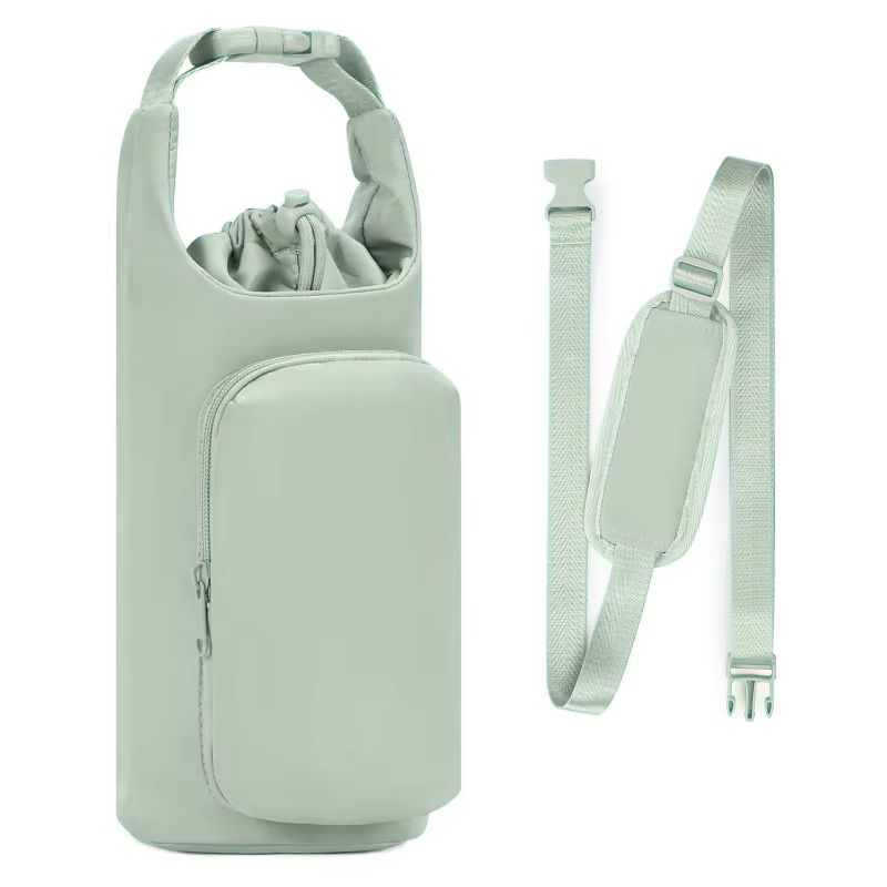 Portable Water Bottle Bag with Adjustable Shoulder Strap Vacuum Cup Cover Heat Insulation Protective Cover for Hiking Camping