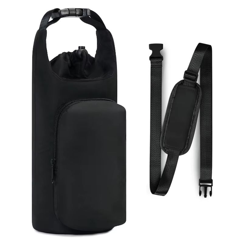Portable Water Bottle Bag with Adjustable Shoulder Strap Vacuum Cup Cover Heat Insulation Protective Cover for Hiking Camping