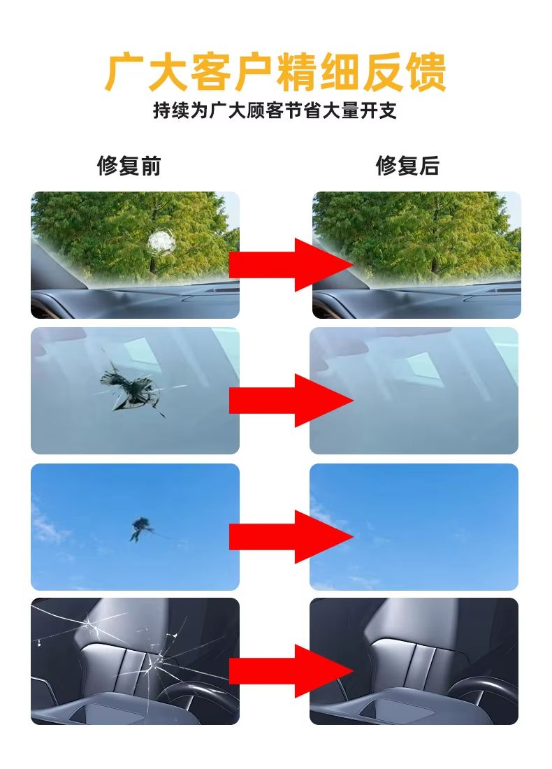 1 Set of Car Windshield Repair Tools, Glass Repair Fluid, Windshield Damage Repair Kit, Manual Glass Damage Repair, Suitable for Home Cars and Rvs, Car Glass Repair