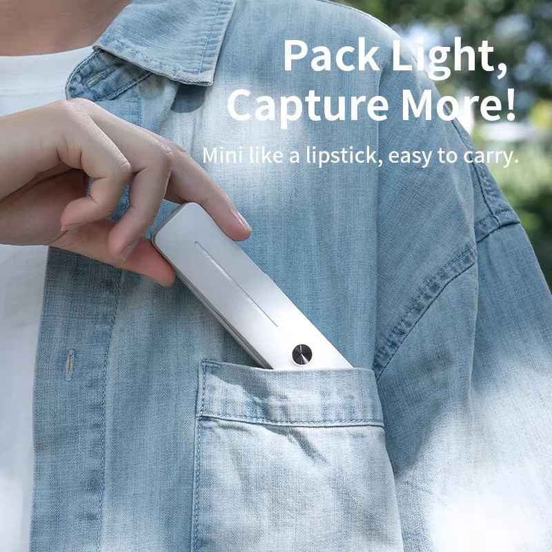 Mini Bluetooth Selfie Stick, 360° Rotating Foldable Phone Stand for Live Streaming & Phone Photography (Universal Compatibility)