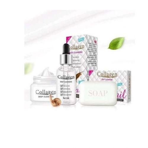 Try Me Collagen Whitening&Brightening Snail Beauty Soap+Serum+Cream